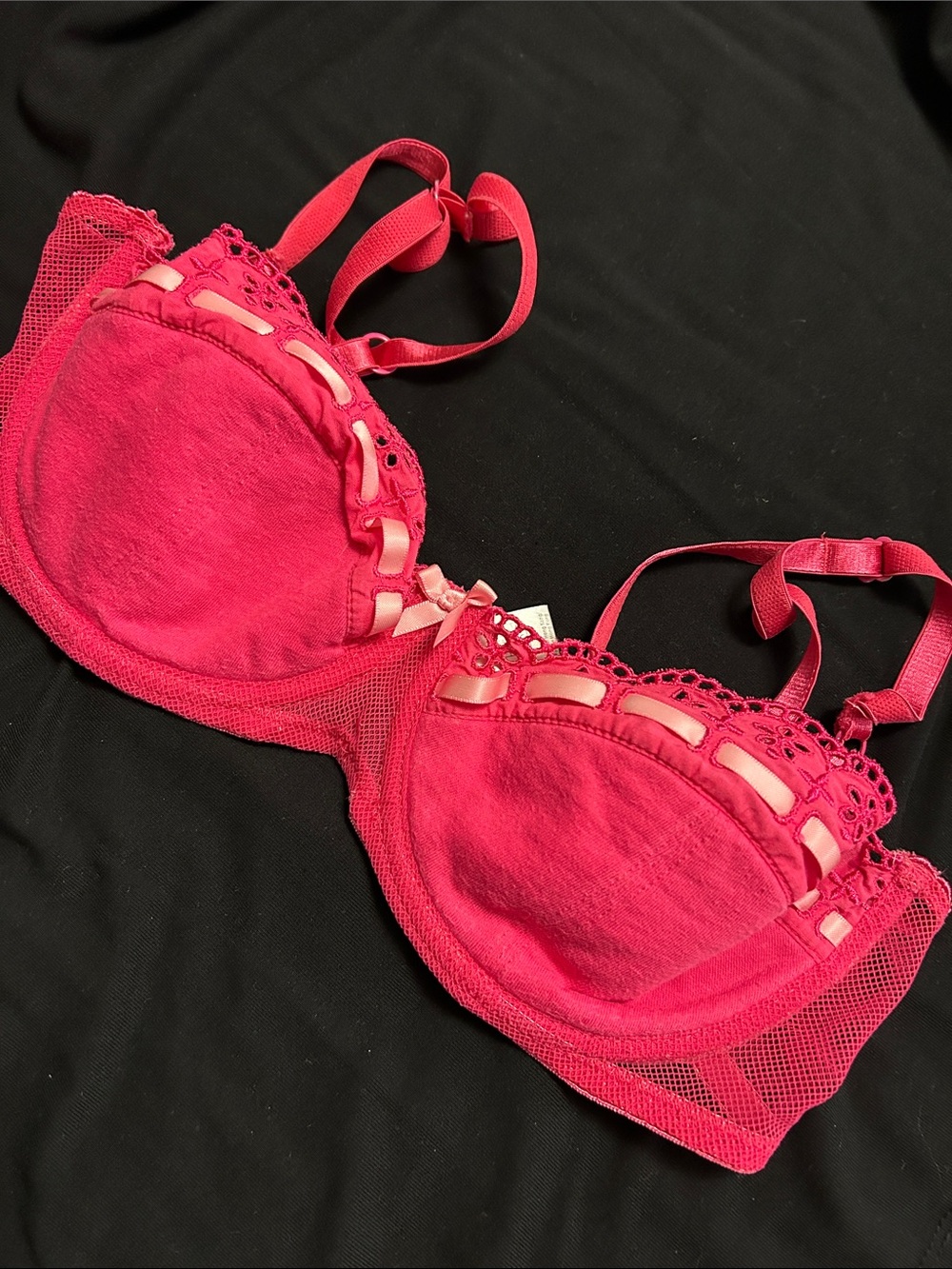La SENZA Hot Pink Lace-Accent Underwire Bra